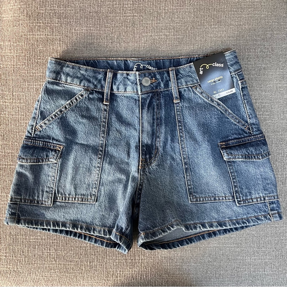 Art Class Cargo Denim Shorts